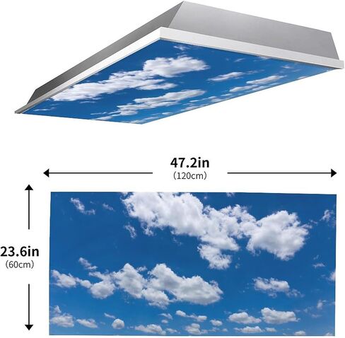 2 Pack Fluorescent Light Cover for Classroom,Tree and Rainbow Ceiling Decorative Film Filter,Eliminate Harsh Glare Causing Eyestrain and Headaches in Saudi Arabia