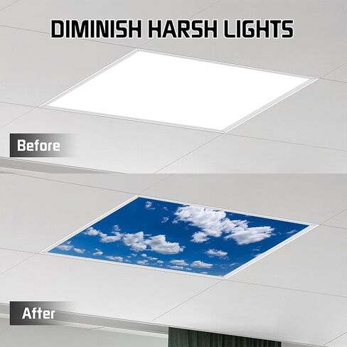 2 Pack Fluorescent Light Cover for Classroom,Tree and Rainbow Ceiling Decorative Film Filter,Eliminate Harsh Glare Causing Eyestrain and Headaches in Saudi Arabia