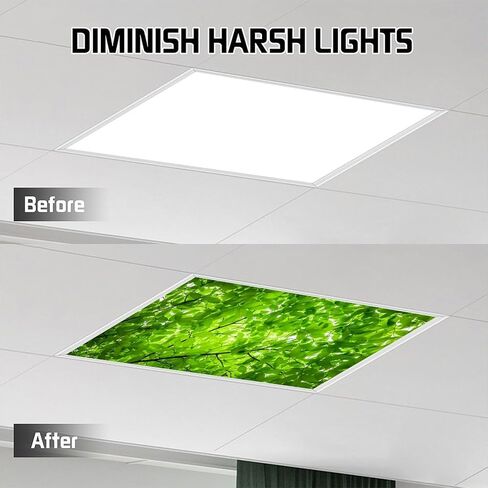2PCS Fluorescent Light Covers for Classroom Ceiling Lights Magnetic Light Covers,Fluorescent Light Filters for School Home Office Drop Ceiling Lamp Decor Light Filters(Giraffe) in Saudi Arabia