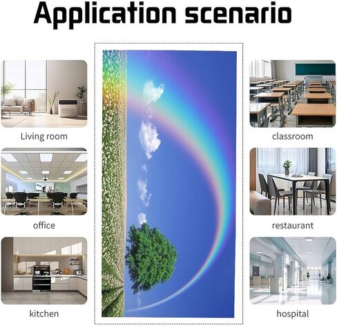 2 Pack Fluorescent Light Cover for Classroom,Tree and Rainbow Ceiling Decorative Film Filter,Eliminate Harsh Glare Causing Eyestrain and Headaches in Saudi Arabia