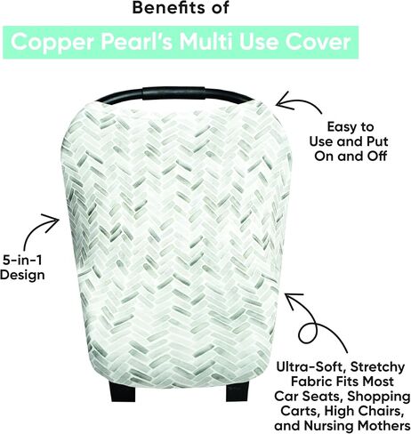 Copper Pearl Mommy & Me Bundle | Newborn Knotted Gown | Baby Beanie Top Knot Hat | Multi-Use Stretchy Baby Car Seat Cover Canopy and Nursing Cover | Briar in Saudi Arabia