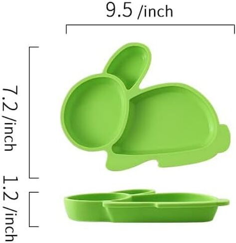 Baby plate 100% Silicone Toddler Plate Kid Plate| 3 Pc Set | Dinnerware Set Divided Baby Plates | Non-Slip, BPA Free | Dishwasher/Microwave Safe (Bright Pink, Grey& Purple in Saudi Arabia