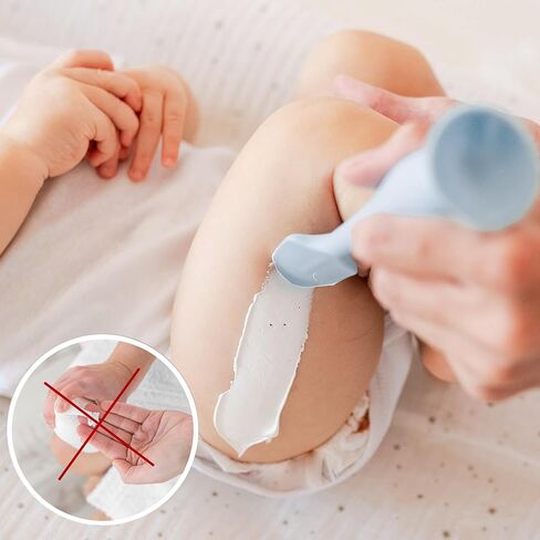 كريم مؤخرة الطفل من السيليكون الناعم، ملعقة فرشاة كريما مع قاعدة شفط مطورة، منظف ممسحة لوضع معجون الحفاضات من بوم توش راش - عناصر منتجات العناية الضرورية للأطفال حديثي الولادة (3 قطع، 3 ألوان) in Saudi Arabia