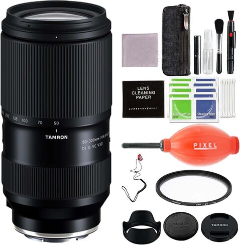 Tamron 50-300 مم F/4.5-6.3 Di III VC VXD لكاميرات Sony E Mount كاملة الإطار بدون مرآة مع ملحقات متقدمة وحزمة سفر | AFA069S700 | تامرون 50-300 ملم f4.5-6.3 in Saudi Arabia