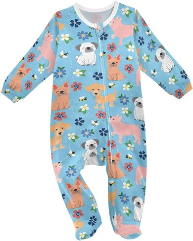 Dussdil Baby One-Piece Footies Newborn Rompers Pajamas Cotton Footed Pjs for Sleep Play Boys Girls in Kuwait