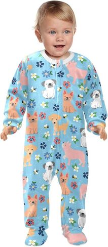 Dussdil Baby One-Piece Footies Newborn Rompers Pajamas Cotton Footed Pjs for Sleep Play Boys Girls in Kuwait