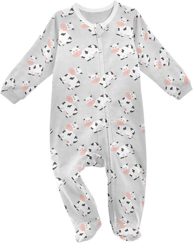Dussdil Baby One-Piece Footies Newborn Rompers Pajamas Cotton Footed Pjs for Sleep Play Boys Girls in Kuwait