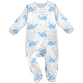 Dussdil Baby One-Piece Footies Newborn Rompers Pajamas Cotton Footed Pjs for Sleep Play Boys Girls