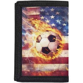 Rnyleeg Kids Wallets for Boys Girls,Patriotic American Flag Toddler Wallet for Boys,Youth Wallets for Boys with Coin Pocket and Card Holders, Novelty Wallet for Childrens