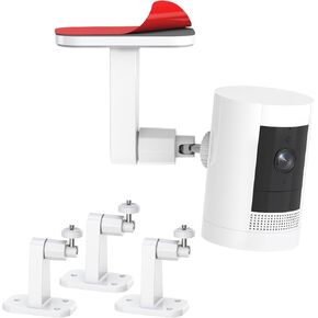 3Pack Ring Camera Wall Mount,Compatible with Ring Stick Up Cam Battery/Plug-in/Camera Pro Battery/Ring Indoor Cam(1st Gen),360 Degree Adjustable No Drill Mount for Ring Outdoor Indoor Camera,White