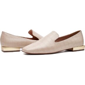 Linea Paolo - Missy - Womens Luxe Slip on Croco Embossed Leather Smoking Slipper Flat