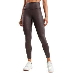 CRZ YOGA Butterluxe Matte Faux Leather Leggings for Women 25" - High Waisted Stretch Ankle Leather Pants Pleather Tights