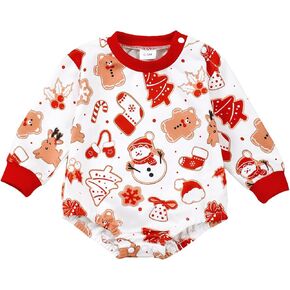 Baby Christmas Outfit Baby Boy Girl Long Sleeve Onesies Sweatshirt Baby Fall Winter Clothes Cute Christmas Outfits