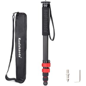 Koolehaoda Monopod for Camera Carbon Fiber Photography Monopod Unipod Stick 65" Lightweight & Compact Travel Monopod for DSLR Canon Nikon Sony Video Camcorder, Easy to Carry (MP-285EC)