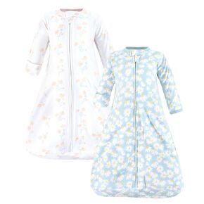Hudson Baby Unisex Baby Cotton Long-Sleeve Wearable Sleeping Bag, Sack, Blanket, Mixed Daisy, 12-18 Months