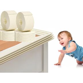 4 Pc Furniture Multifunctional Edge Corner Protector Baby Proofing(Updated Width 4.72in), Heavy-Duty Soft Foam Fireplace Tables Safety Bumper Protection Guards(Pre-Taped, Bumper DIY)