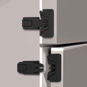 4-Pack Black Child Proof Refrigerator Lock for Kids, Maveek Baby Safety Fridge Door Locks, Water Cooler Door School Freezer Childproof Latches for Toddlers, Cats and Dogs