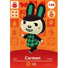 Nintendo Animal Crossing Happy Home Designer Amiibo Card Carmen 145/200 USA Version