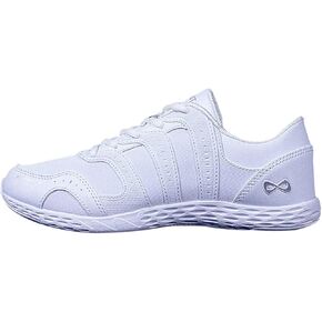 Nfinity Cheer Shoes - Rival 2 White Sneakers for Women - Synthetic Leather Cheerleading Shoes for Women - Comfortable Women's Athletic Shoes - Sneakers with Ultimate Grip