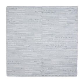 Tadpoles 4 Tile Natural Wood Grain Playmat | Interlocking Tiles with 8 Border Pieces | Soft EVA Foam | Safe & Durable | Total Floor Coverage 48" x 48" | for Kids & Adults | Light Grey