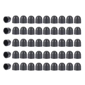 Hex Nut Cover, 50 Pcs 7 mm Bolt Dome Caps Covers, Plastic Dome Bolt Nut Protection Caps Cover for Bolts, Hex Hexagon Nuts Screws, No Thread, (White M4*7 * 8.5)
