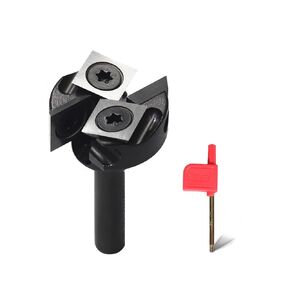 CNC Spoilboard Surfacing Router Bit 1/4'' Shank, Slab Flattening Router Bit with 1'' Cutting Dia, 2+2 Flutes 10mm Carbide Inserts Wood Planer Bit Planing Bit for Woodworking