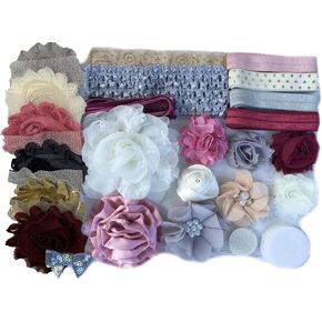 Bowtique Emilee Mini Headband Kit Makes 15 Headbands, DIY Baby Headband Kit - Antique