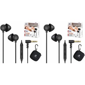 Hearprotek Sleep Earbuds, 2 Pairs Soft Comfortable in-Ear Earphones with mic-Low Profile Noise Reduction Headphones for Sleeping on Side, snoring, Yoga, Travel, Mediation & Relaxation