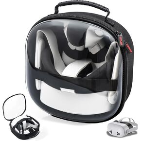 Hard Carrying Case for Meta Quest 3S/Quest 3/Vision Pro, Transparent Hard Shell Travel Case Compatible with VR Headset, Touch Controllers and Other Accessories, Space Saving Design