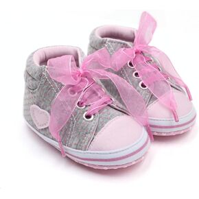 Baby Girls Lightweight Breathable Walking Shoes, Soft Sole Non Slip Crib Shoes for Toddlers, Spring and Summer