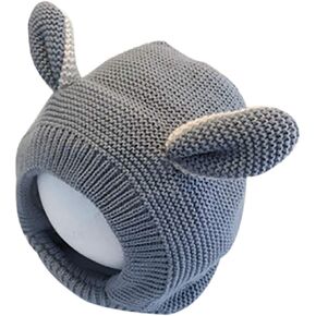 Warm Winter Earflap Hood Hat Infant Baby Cotton Hat Earmuffs Knitted Thick Hat Headgear for Newborn Toddler