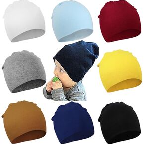8 Pack Baby Newborn Hats Unisex Baby Beanie Soft Cute Infant Toddler Hats Baby Cap Nursery Newborn Hats for Boys Girls