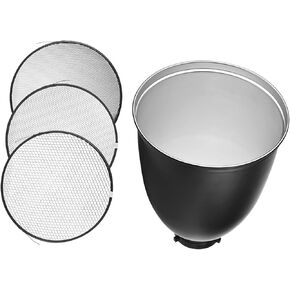Andoer 8" Reflector Diffuser Lamp Shade Dish with 10° 30° 50° Honeycomb Grids for Elinchrom Bowens Mount Studio Strobe Flash Light Speedlite (11 inch)