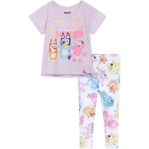 Bluey Coco Floral Girls T-Shirt and Leggings Outfit Set Toddler to Big Kid