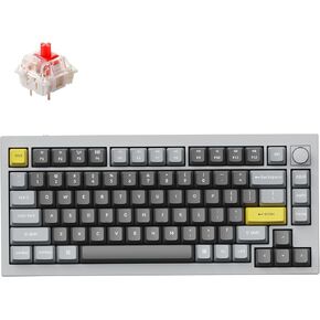 Keychron Q1 RGB Wired Custom Mechanical Keyboard Knob Version, 75% Layout QMK/VIA Programmable with Hot-swappable Gateron G Pro Brown Switch Double Gasket Compatible with Mac Windows Linux (Grey)