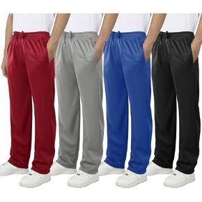 Resinta 4 Pack Boys Fleece Athletic Sweatpants Kids Active Jogger Pants Running Jogging Pants with Pockets Drawstring