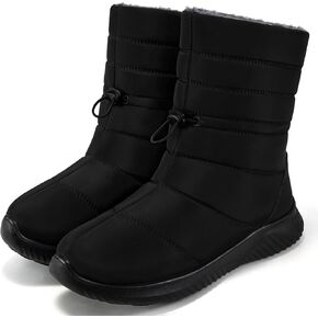 Alicegana Womens Snow Boots Winter Waterproof Warm Fur Lined Shoes Mid Calf Slip on Comfortable Booties Non Slip Boot for Women