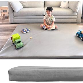 Thick 50" X 50" Leather Baby Play Mat | 1.8" Thickness, Reversible, and Easy-to-Clean | Lightweight & Soft for Tummy Time, Crawling, and Safe Play | Baby Playpen Mat