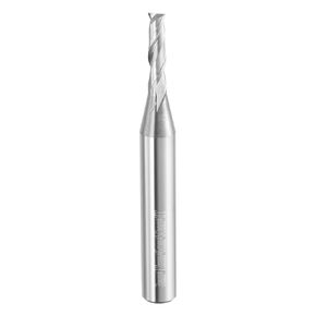 HARFINGTON Spiral Router Bit 3/32" Cut Dia 2 Flutes Up Cut End Mill Bits Milling Cutter for Wood Carving Engraving (1/4" Shank 1/4" Cut Length 2" Long 30 Degree Helix HRC44-46)