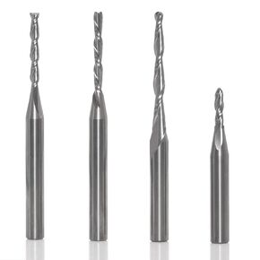 3pcs CNC Router Bit Set-1/4 Shank Carving Bit,20° Profile Bit,Compression & Spiral End Mills,Solid Carbide Engraving CNC Wood V-Point Cutter for Signmaking,Engraving,Lettering