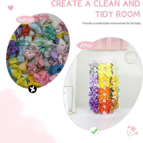 POVETIRE حامل القوس للفتيات فيونكات الشعر، منظم الشعر الوردي، مشابك الشعر، حامل تخزين، حامل إكسسوارات الشعر، ديكورات عرض الرف، غرفة الأطفال الصغار والفتيات in Kuwait