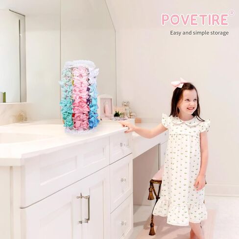 POVETIRE حامل القوس للفتيات فيونكات الشعر، منظم الشعر الوردي، مشابك الشعر، حامل تخزين، حامل إكسسوارات الشعر، ديكورات عرض الرف، غرفة الأطفال الصغار والفتيات in Kuwait