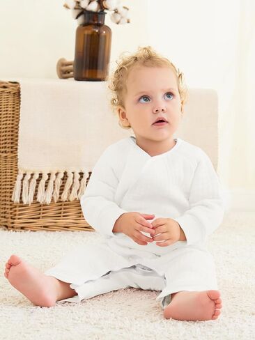 بيجامات rrhss للفتيات والأطفال الصغار لحديثي الولادة بأزرار سفلية وأكمام طويلة ملابس نوم in Kuwait