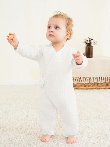 بيجامات rrhss للفتيات والأطفال الصغار لحديثي الولادة بأزرار سفلية وأكمام طويلة ملابس نوم in Kuwait