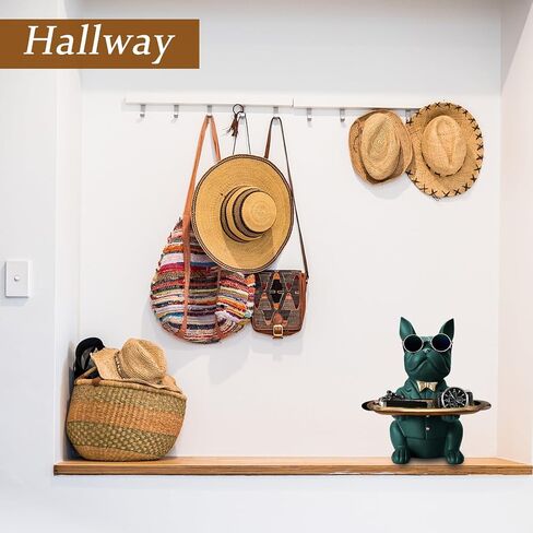 French Bulldog Statues for Home Decor,Cute Dog Statue with Tray French Bulldog Accessories & Gifts,Black Or Brown Sculptures Home Decor,Coin Piggy Bank Storage Tray(Brown) in Kuwait