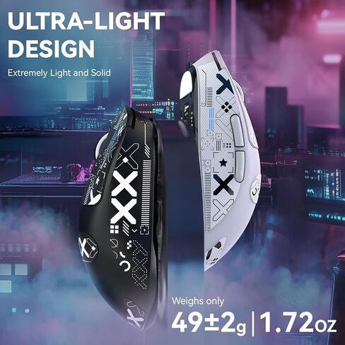 MANBASNAKE Attack Shark X3MAX 49g Wireless Supelight Mouse, BT/2.4G Wireless/Wired Gaming Mouse, PAW3950 42K DPI Optical Sensor, 200h Battery, Programmable Mouse for PC/Mac (White) in Saudi Arabia