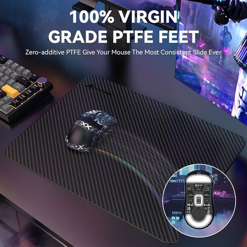 ATTACK SHARK X3MAX 49g Ultra-Lightweight Wireless Gaming Mouse, Black&Tape in Kuwait