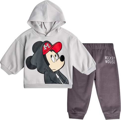 Disney Baby Boys' Jogger Set - 2 Piece Mickey Mouse Pullover Hoodie and Jogger Pants for Baby Boys & Toddlers (Sizes: 12-24M) in Saudi Arabia