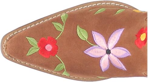 Dingo Womens Flower Power Embroidered Floral Snip Toe Casual Boots Over the Knee Mid Heel 2-3" - Brown in Saudi Arabia
