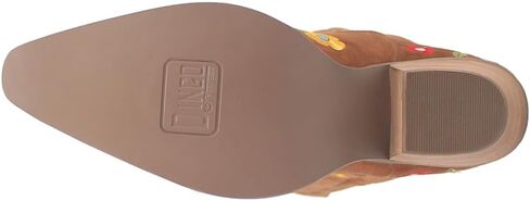 Dingo Womens Flower Power Embroidered Floral Snip Toe Casual Boots Over the Knee Mid Heel 2-3" - Brown in Saudi Arabia